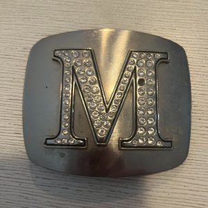 Rhinestone "M" Belt Buckle